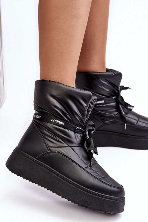 Dámské sněžné boty se zdobným uvázáním černé Siracna Dámské sněžné boty se zdobným uvázáním černé Siracna