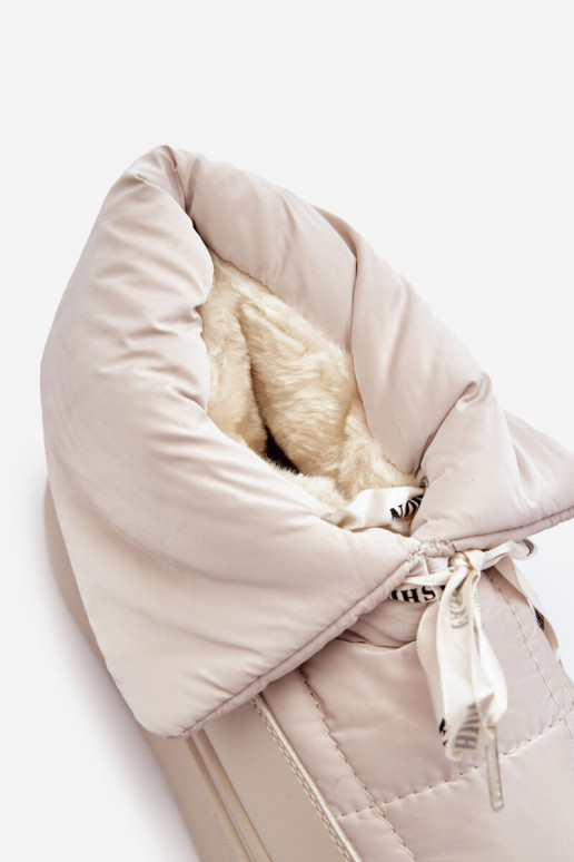 Dámské sněhule s ozdobným svazováním světle béžové Siracna Dámské sněhule s ozdobným svazováním světle béžové Siracna