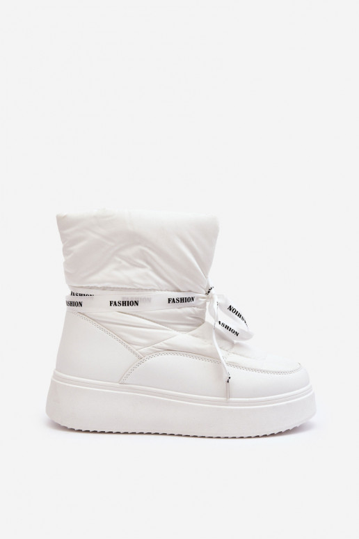 Dámské sněhule s ozdobným uvázáním bílé Siracna Dámské sněhule s ozdobným uvázáním bílé Siracna