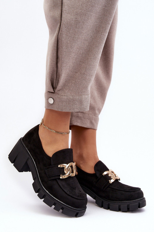 Dámské semišové polobotky s ozdobou černé Rullenes Dámské semišové polobotky s ozdobou černé Rullenes