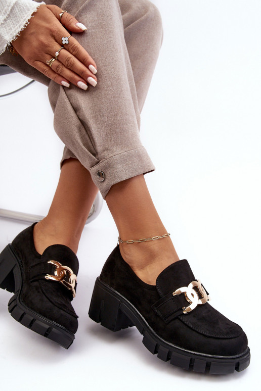 Dámské semišové polobotky s ozdobou černé Rullenes Dámské semišové polobotky s ozdobou černé Rullenes