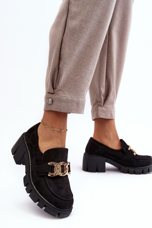 Dámské semišové polobotky s ozdobou černé Rullenes Dámské semišové polobotky s ozdobou černé Rullenes