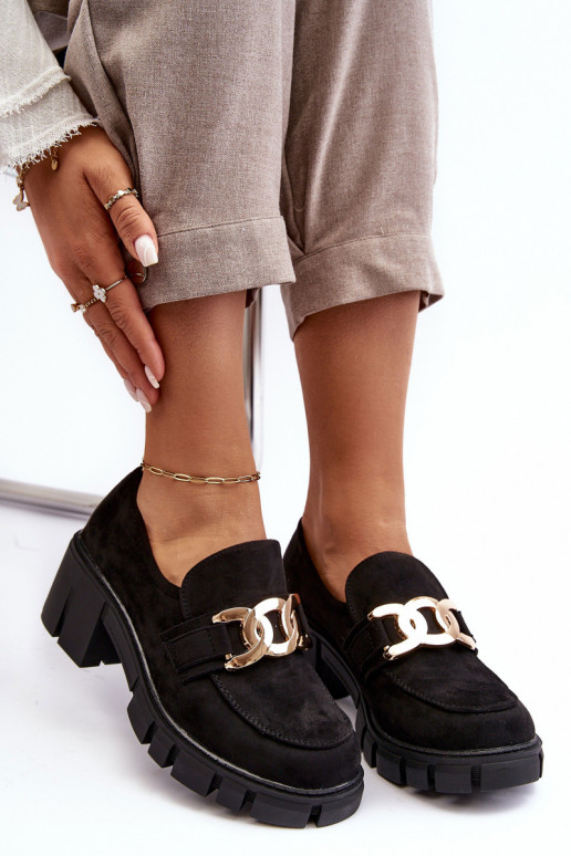 Dámské semišové polobotky s ozdobou černé Rullenes Dámské semišové polobotky s ozdobou černé Rullenes