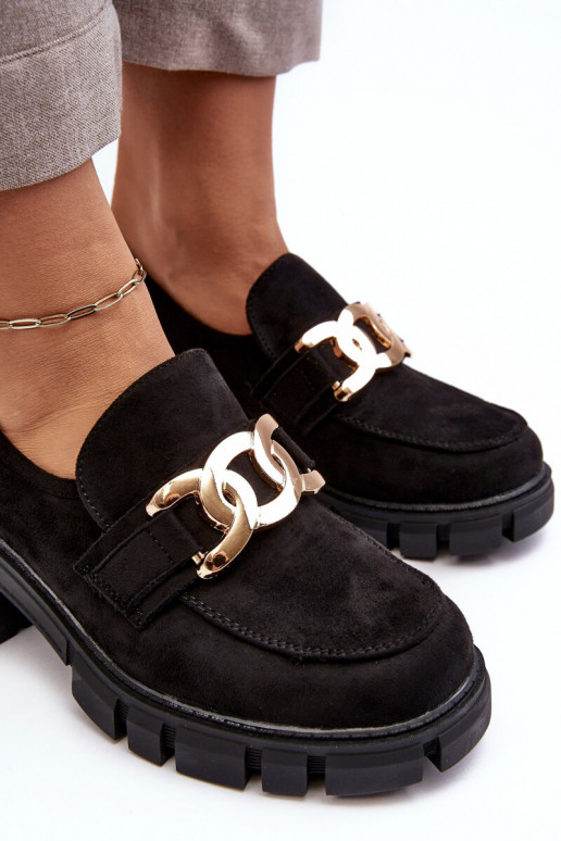 Dámské semišové polobotky s ozdobou černé Rullenes Dámské semišové polobotky s ozdobou černé Rullenes