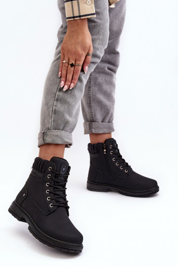 Dámské kožené trapery lemované černé Katalis 2