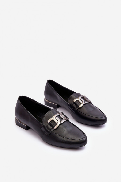 Dámské mokasíny s ozdobou černá Camilena