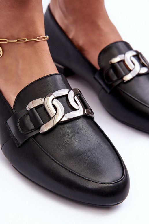 Dámské mokasíny s ozdobou černá Camilena