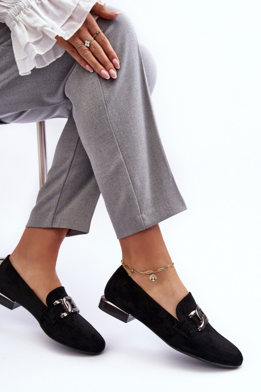 Dámské mokasíny s ozdobou černá Camilena