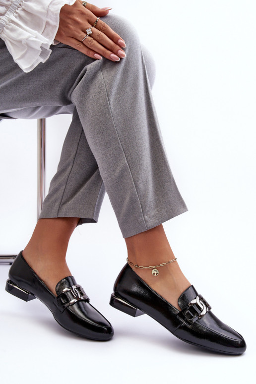 Dámské mokasíny s ozdobou černá Camilena