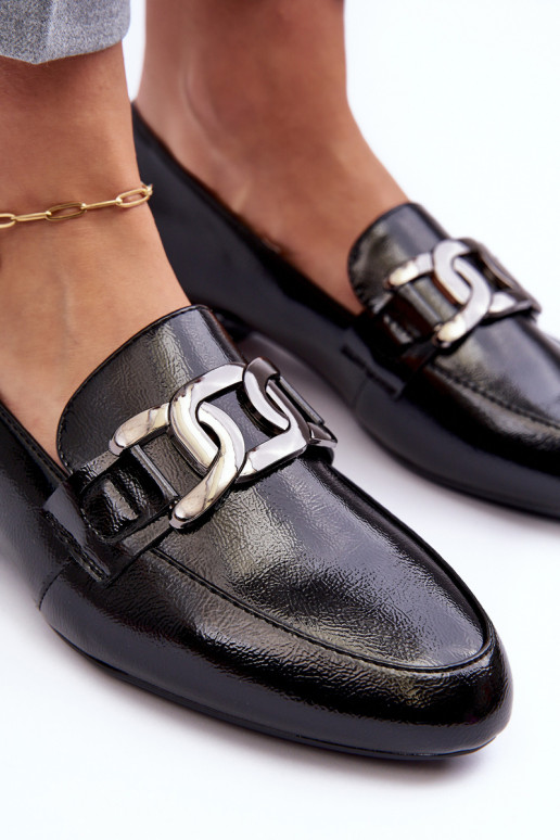 Dámské mokasíny s ozdobou černá Camilena