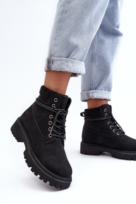 Dámské zateplené kotníkové boty černé Cross Jeans MM2R4012C Dámské zateplené kotníkové boty černé Cross Jeans MM2R4012C