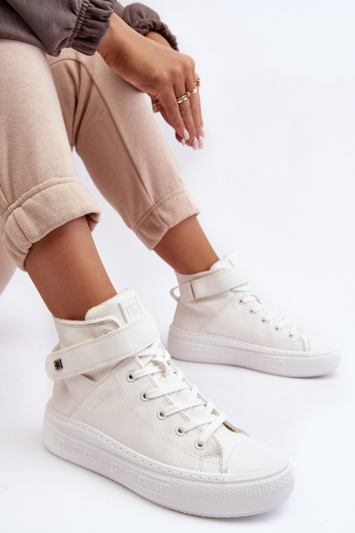 Dámské zateplené tenisky na platformě bílé Big Star MM274006