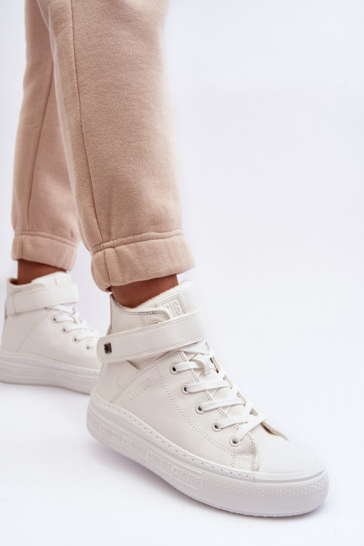 Dámské zateplené tenisky na platformě bílé Big Star MM274006