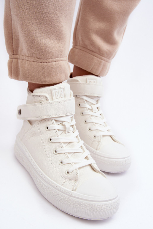 Dámské zateplené tenisky na platformě bílé Big Star MM274006