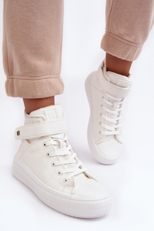 Dámské zateplené tenisky na platformě bílé Big Star MM274006