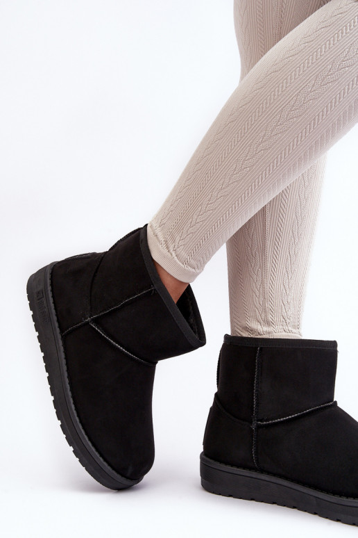 Dámské zimní boty s vyplněním z kožešiny černé Big Star MM274158