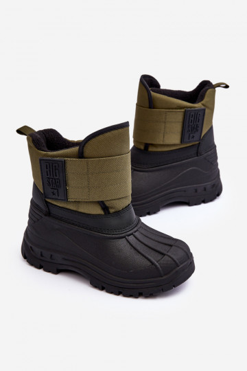 Dětské sněhule s rázovou podšívkou zateplené Khaki Big Star MM374123 2
