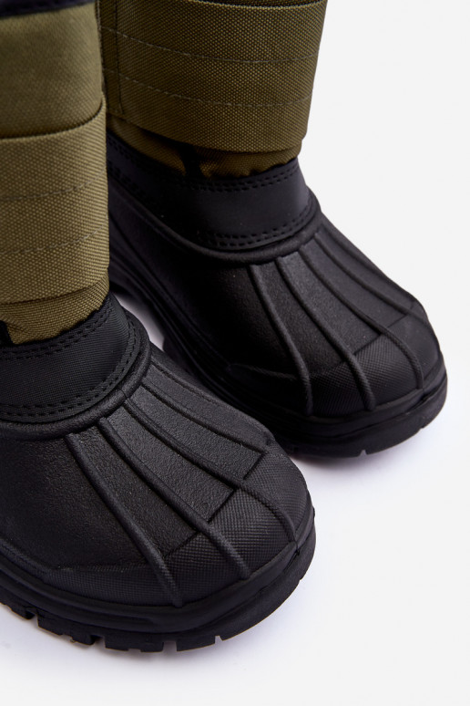 Dětské sněhule s rázovou podšívkou zateplené Khaki Big Star MM374123 Dětské sněhule s rázovou podšívkou zateplené Khaki Big Star MM374123