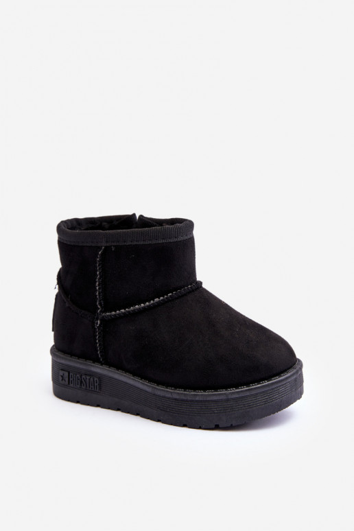 Dětské zimní boty s polstrováním na zip černé Big Star MM374100 Dětské zimní boty s polstrováním na zip černé Big Star MM374100