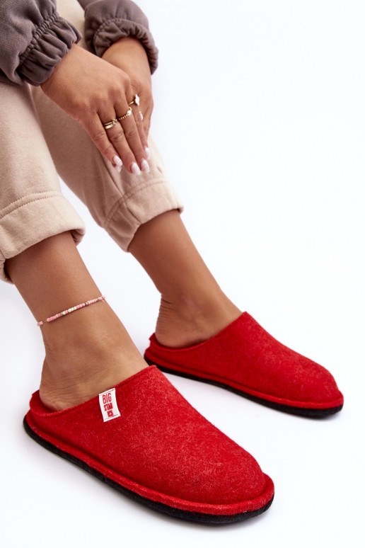 Červené Klasické Dámské Papuče Big Star KK276012