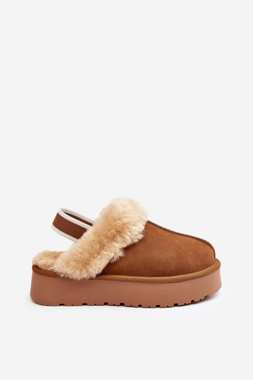 Ženy Platforma Papuče S Kožešinou Camel Sophienne Ženy Platforma Papuče S Kožešinou Camel Sophienne