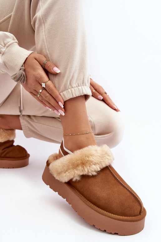 Ženy Platforma Papuče S Kožešinou Camel Sophienne Ženy Platforma Papuče S Kožešinou Camel Sophienne