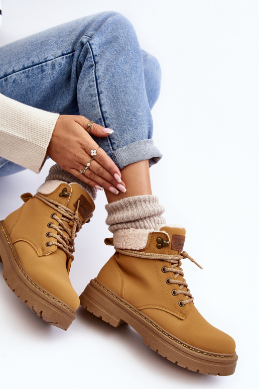 Dámské kožené trapery s kozím kožušinou Lynnvia