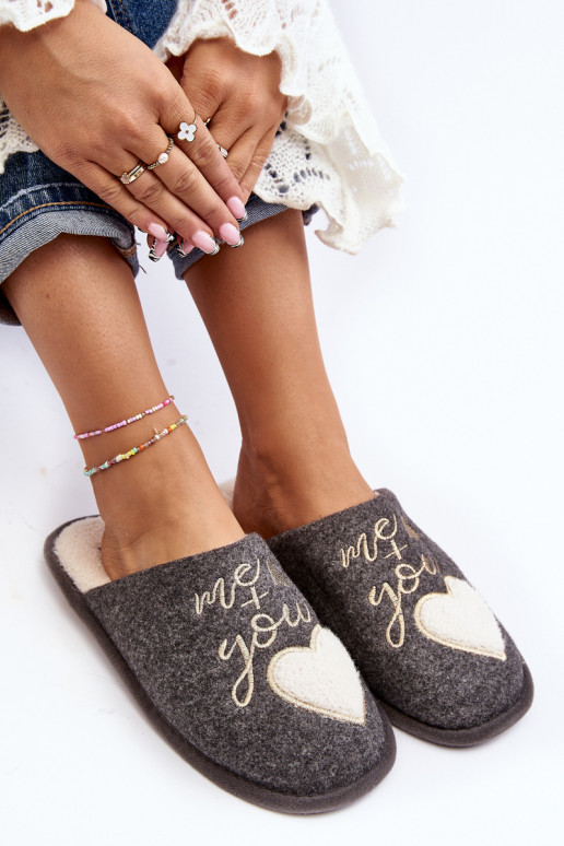 Dámské klasické pantofle s vložkou šedé Mabira