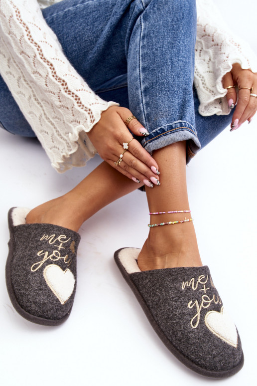 Dámské klasické pantofle s vložkou šedé Mabira