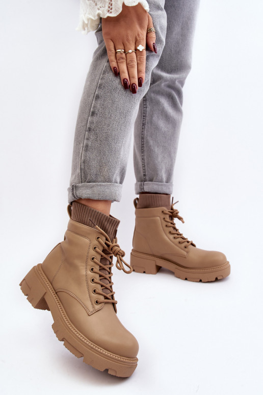 Dámské kozačky s ponožkou v hnědé barvě Rivella Dámské kozačky s ponožkou v hnědé barvě Rivella