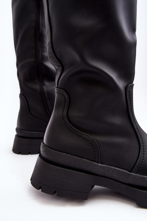 Dámské zateplené boty na ploché podrážce černé Desiren Dámské zateplené boty na ploché podrážce černé Desiren