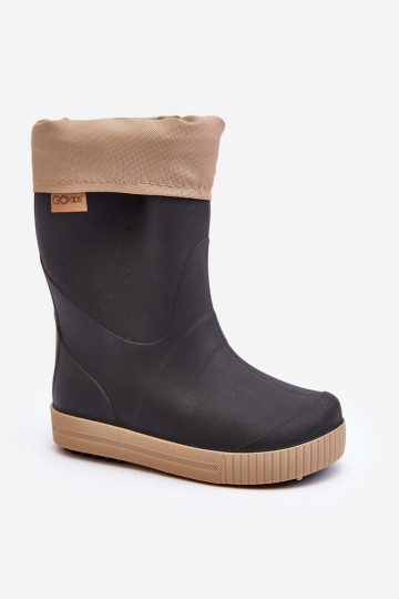Dětské Holínky S Podšívkou Snow Wave Gokids 981 Černo-Beige