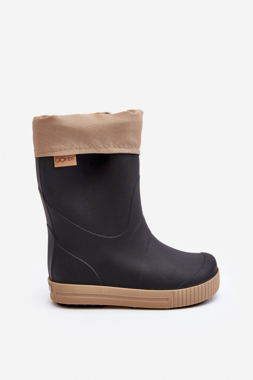 Dětské Holínky S Podšívkou Snow Wave Gokids 981 Černo-Beige Dětské Holínky S Podšívkou Snow Wave Gokids 981 Černo-Beige