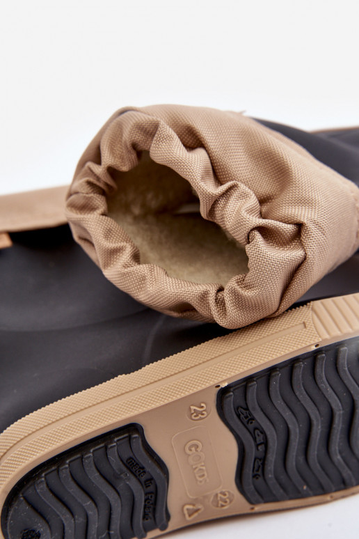 Dětské Holínky S Podšívkou Snow Wave Gokids 981 Černo-Beige Dětské Holínky S Podšívkou Snow Wave Gokids 981 Černo-Beige