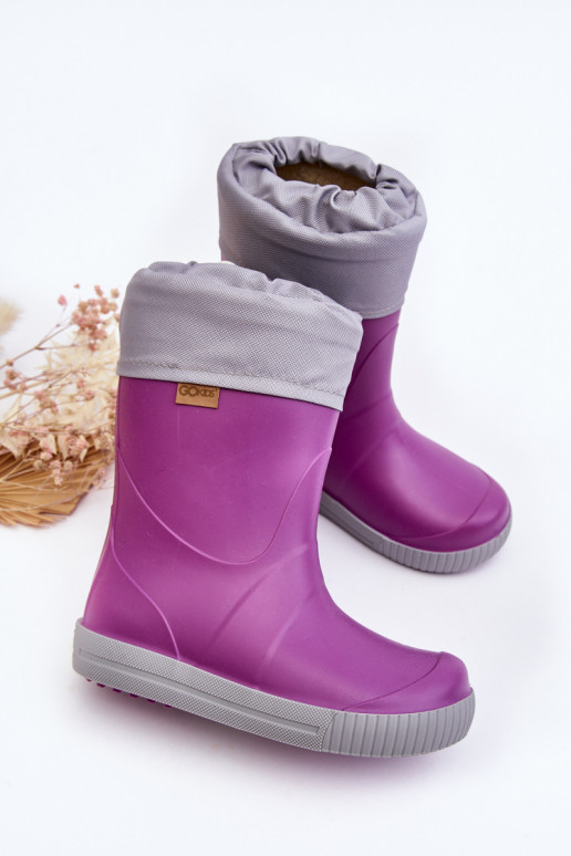 Dětské holinky s vycpávkou Snow Wave Gokids 981 fialové Dětské holinky s vycpávkou Snow Wave Gokids 981 fialové