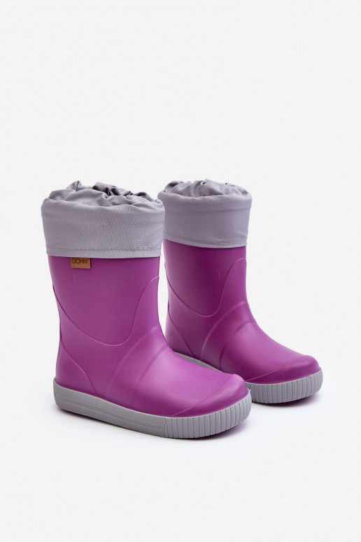 Dětské holinky s vycpávkou Snow Wave Gokids 981 fialové Dětské holinky s vycpávkou Snow Wave Gokids 981 fialové