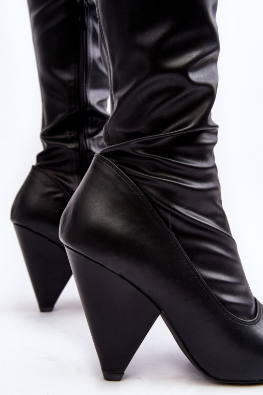 Semišové Kozačky Na Vysokém Podpatku Lu Boo šedé