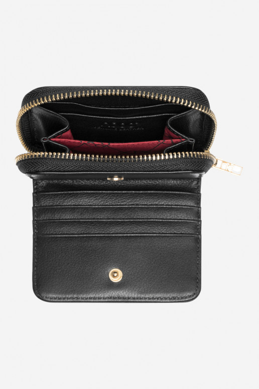 Dámská peněženka z přírodní kůže s zvířecím vzorem Malá Nobo NPUR-LR0020-C020 Černá