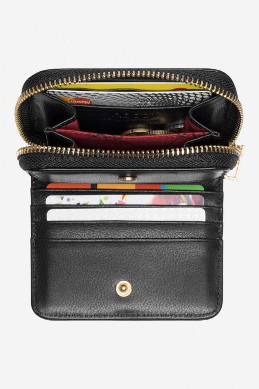 Dámská peněženka z přírodní kůže s zvířecím vzorem Malá Nobo NPUR-LR0020-C020 Černá