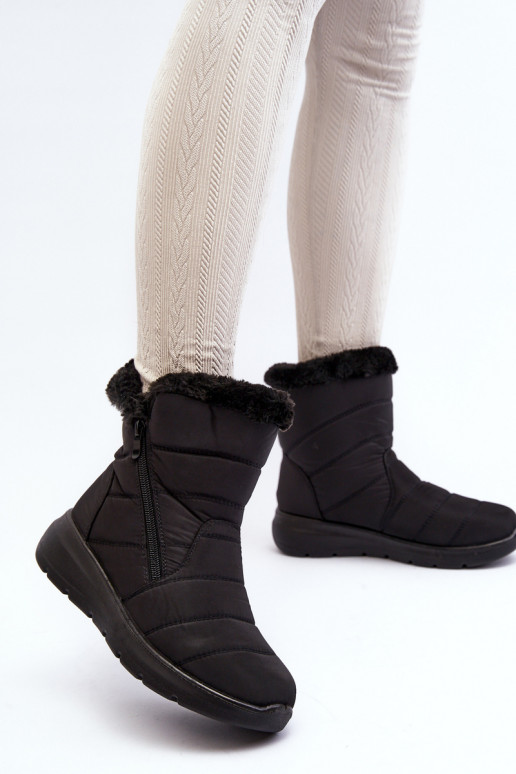 teplé boty na klínku Černé Calena teplé boty na klínku Černé Calena
