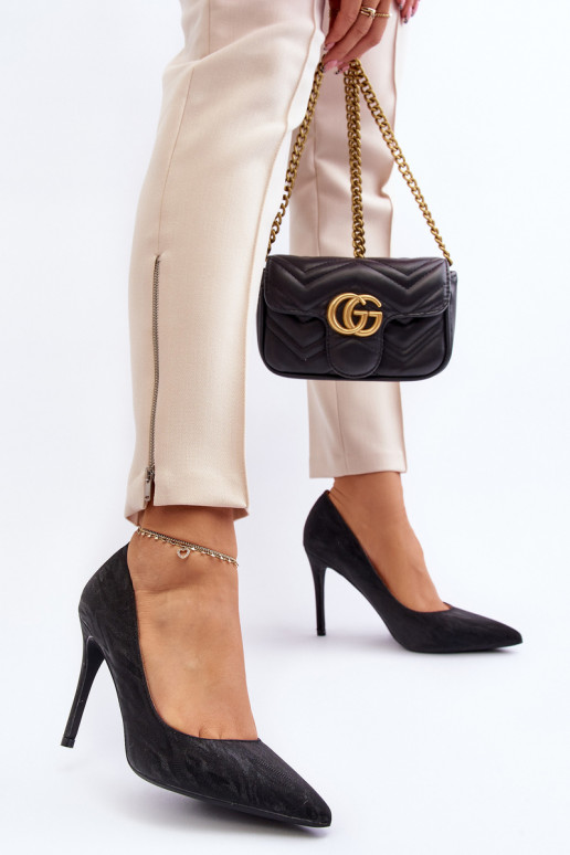 Lodičky zdobené flitry Černé Klonisa Lodičky zdobené flitry Černé Klonisa