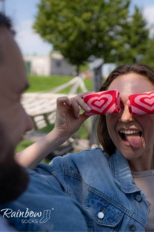 Ponožky COUPLE BOX 2 Páry Krabička Srdce Rainbow Socks Ponožky COUPLE BOX 2 Páry Krabička Srdce Rainbow Socks