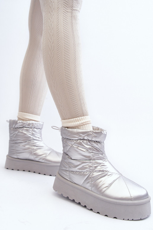 Dámské Sněhule Na Masivní Platformě Stříbrné Fionia