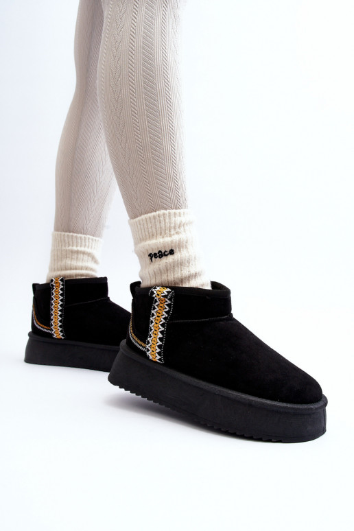 Sněhule Na Platformě S Vzorem Černé Udra