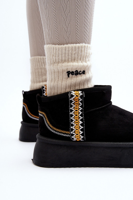 Sněhule Na Platformě S Vzorem Černé Udra