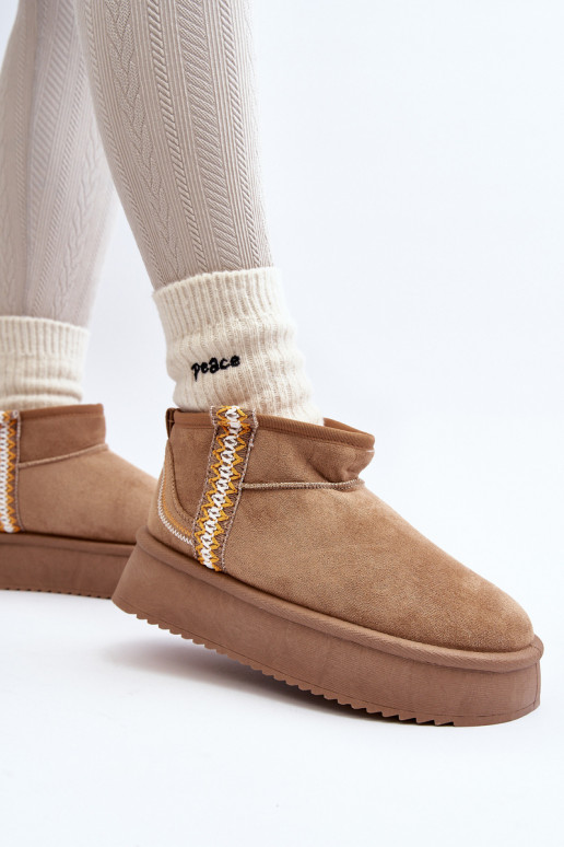 Sněhule na platformě se vzorem světle hnědé Udra