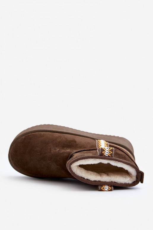 Sněhule na platformě se vzorem tmavě zelené Udra