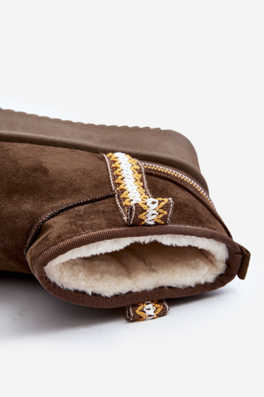 Sněhule na platformě se vzorem tmavě zelené Udra