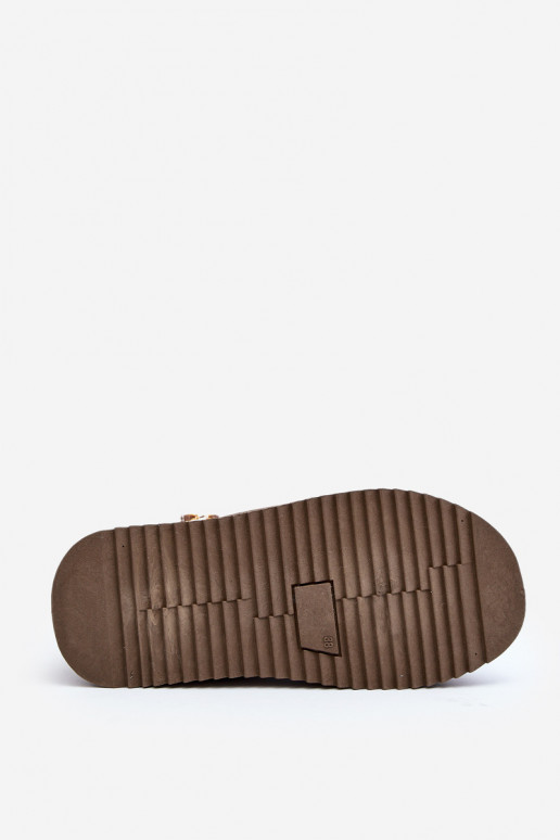 Sněhule na platformě se vzorem tmavě zelené Udra