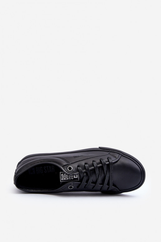 Pánské Tenisky Ze Syntetické Kůže Černé Big Star JJ174234